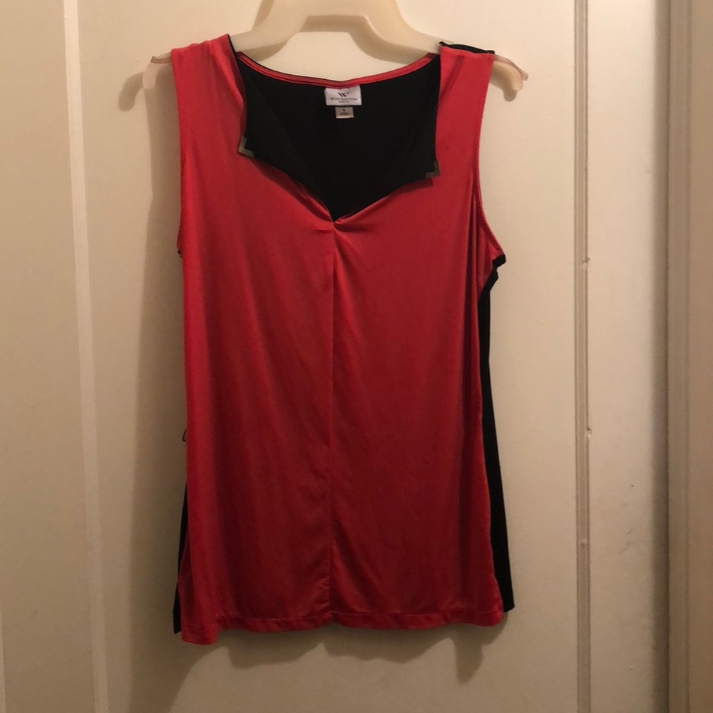 Red and black no sleeve tunic